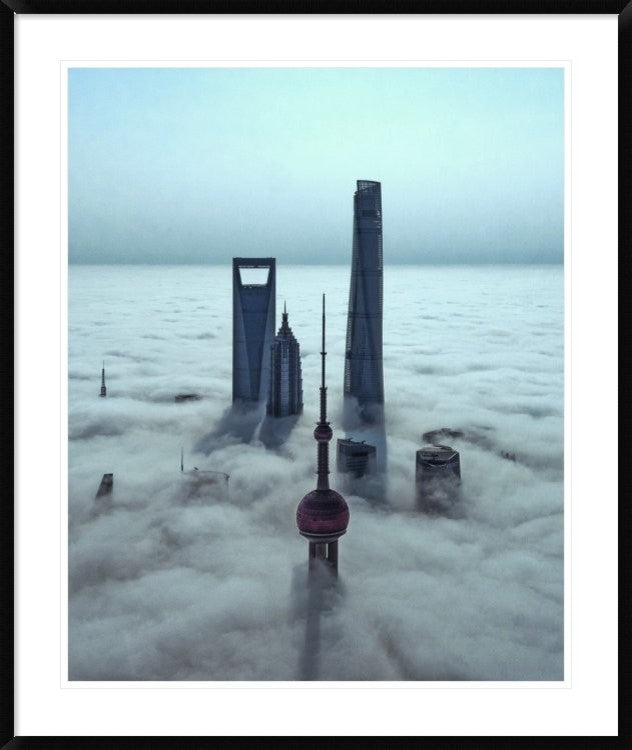 "Sky City" Framed Digital Print by Stan Huang, 36x43"