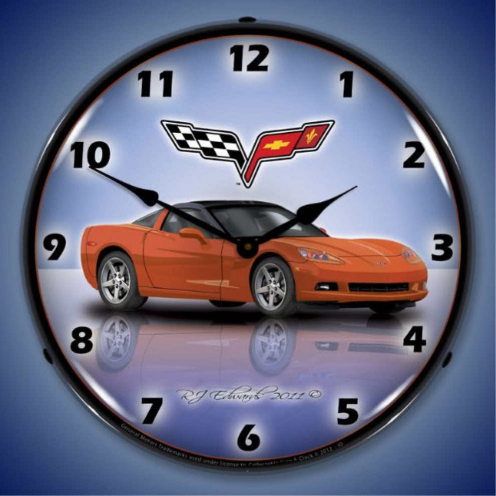 GMRE1112347 C6 Corvette Inferno Orange Clock
