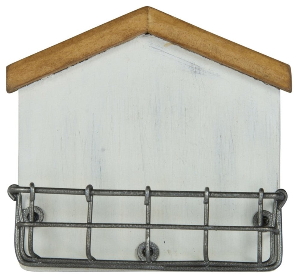 House Shaped Business Card Holder Metal and Wood