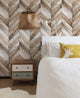 Chevron Wood Herringbone Peel and Stick Vinyl Wallpaper, Original, 24"w X 108"h