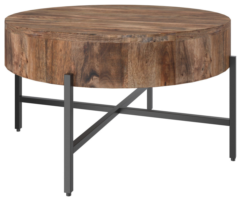 Contemporary Solid Wood Coffee Table, Natural
