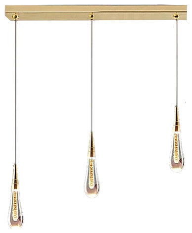 MIRODEMIÂ® Villefranche-sur-Mer Water Drop Design Crystal Chandelier, 3 Lights