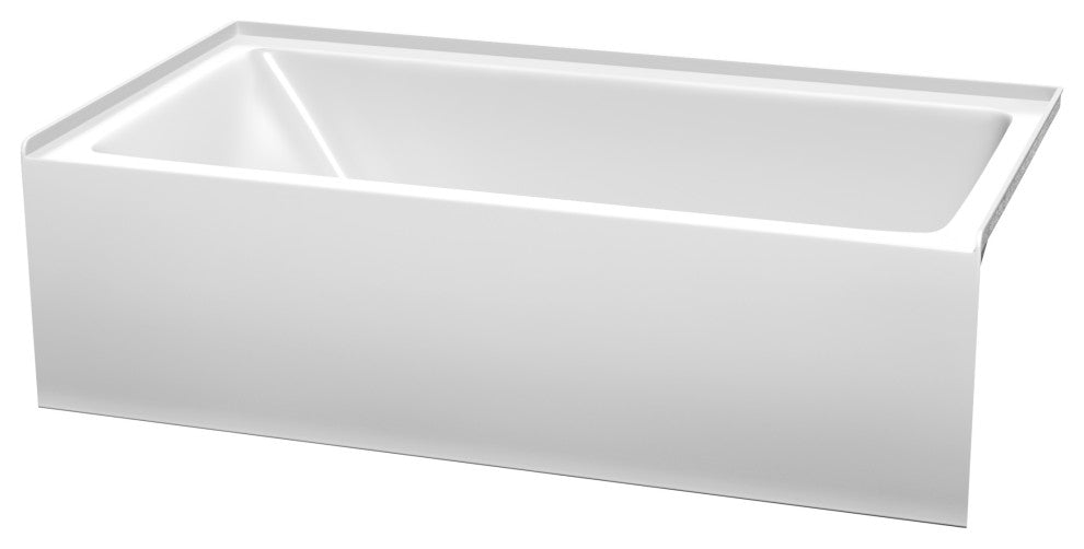 Grayley 60x32x18" Alcove Bathtub With Right-Hand Drain andTrim, Brushed Nickel