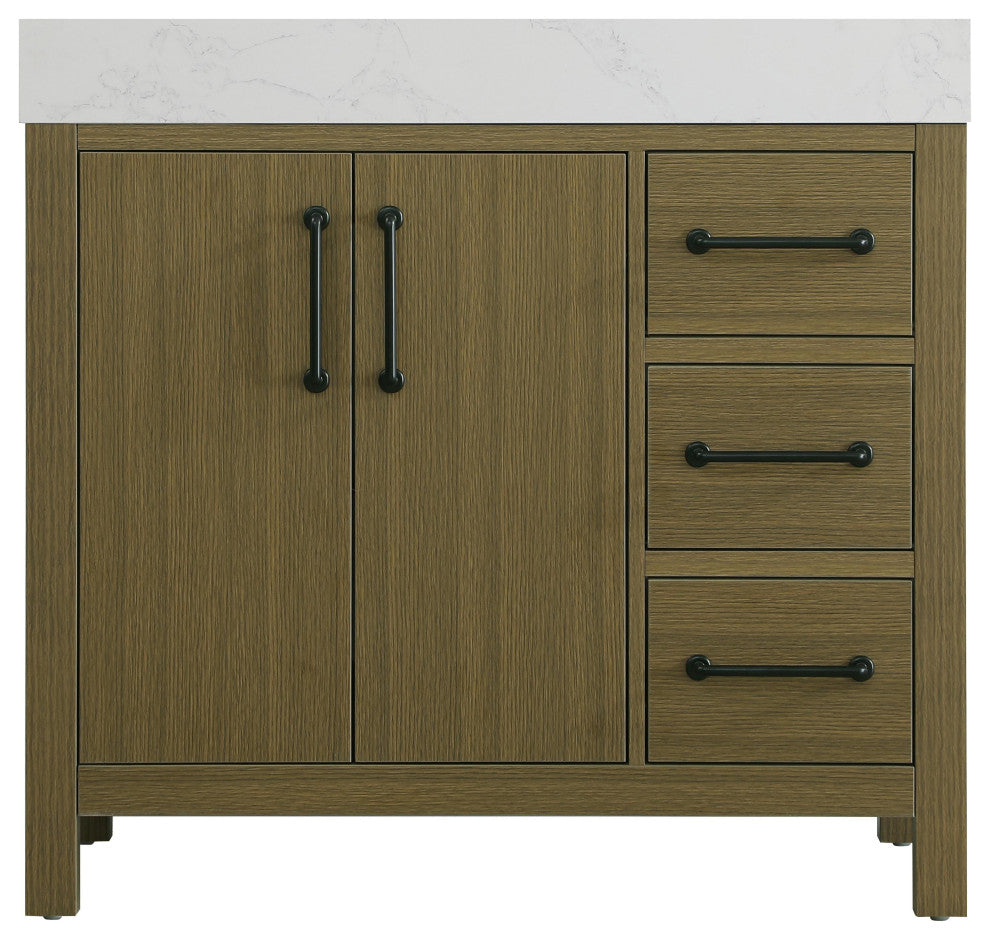 Home Living 36" Single Bathroom Vanity, Chestnut Brown