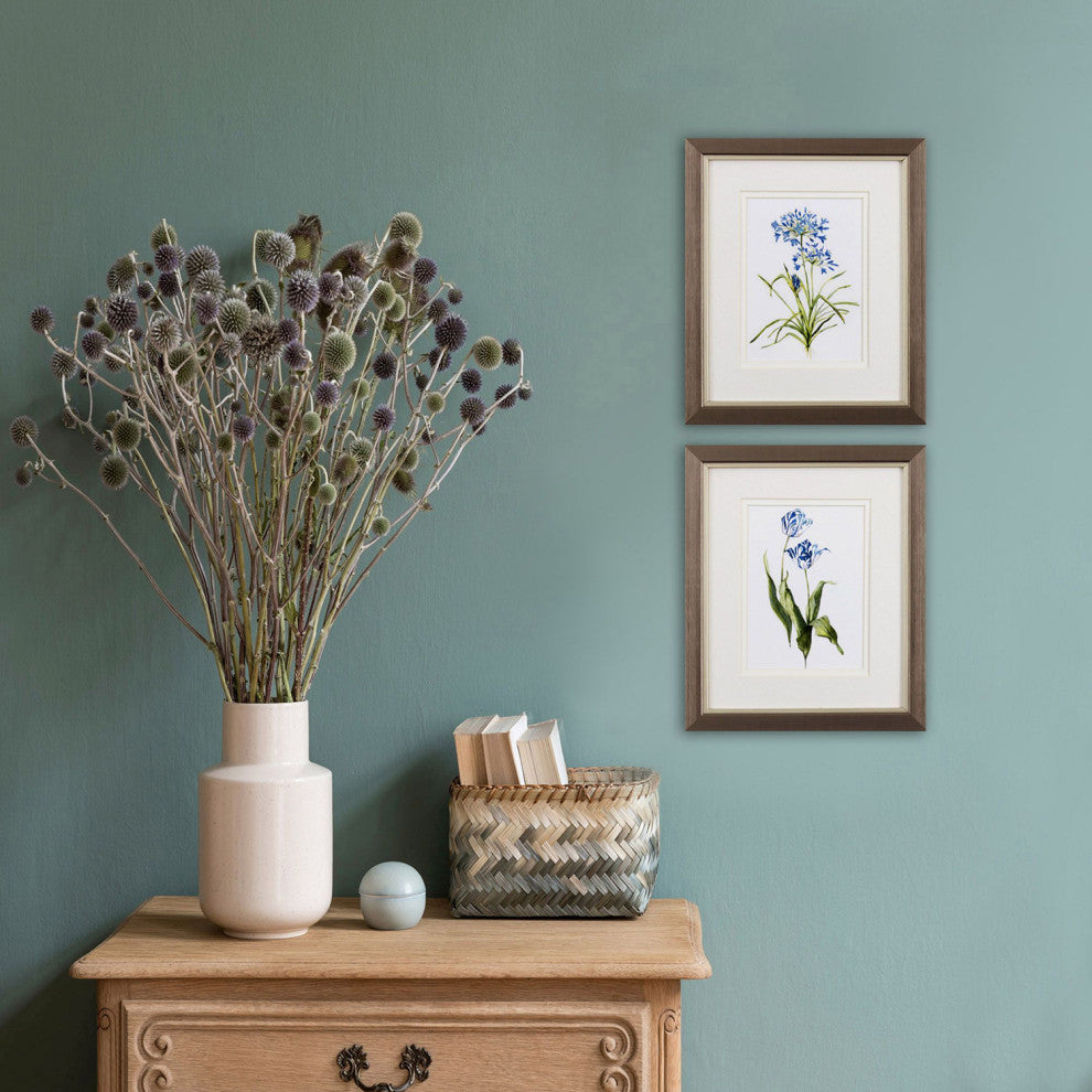 Blue Lively Botanical Framed Art, 2-Piece Set
