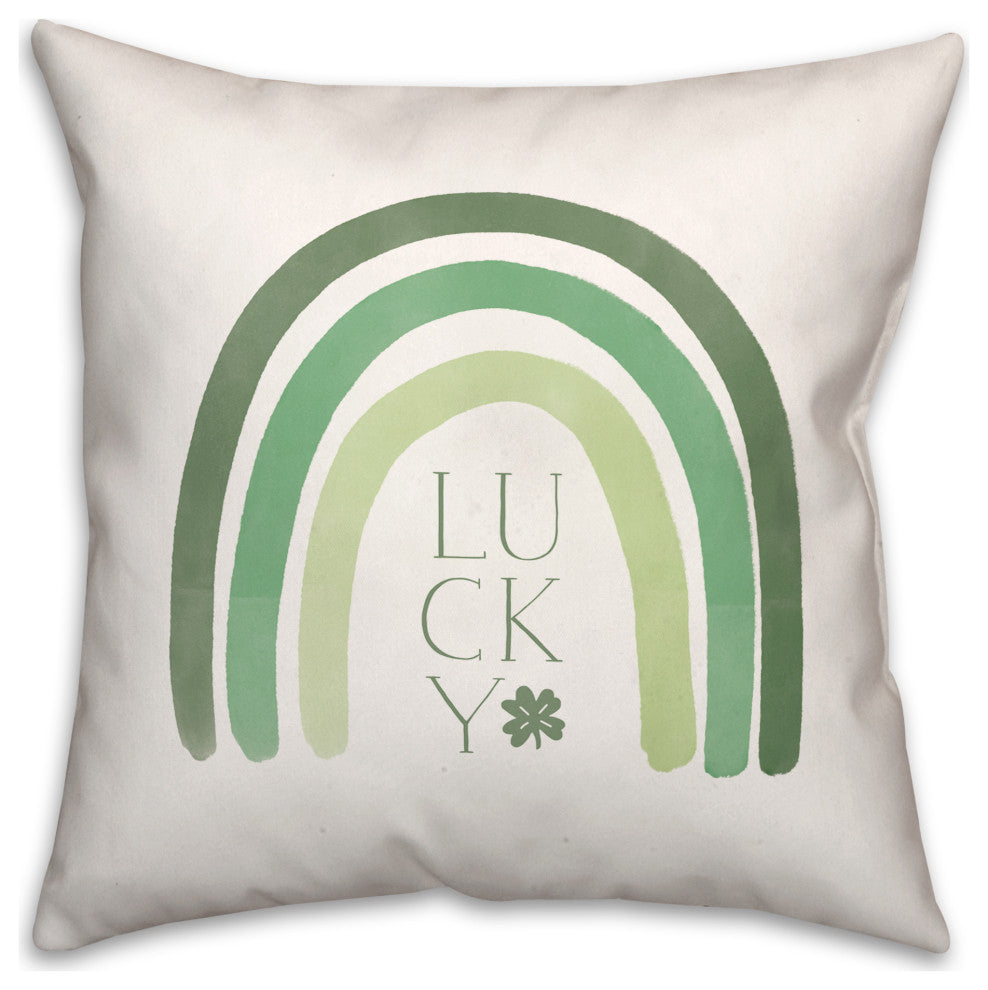 Lucky Rainbow 18x18 Spun Poly Pillow