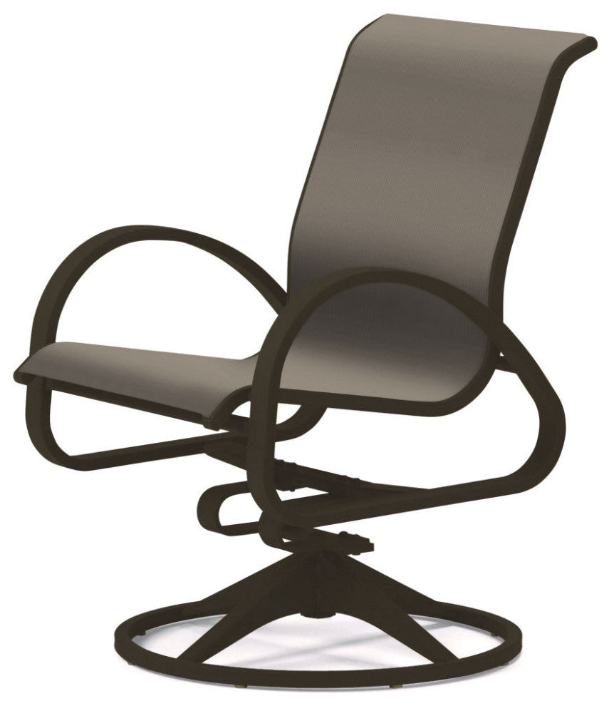 Aruba II Sling Swivel Rocker, Textured Beachwood, Augustine Oyster