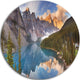 Moraine Lake In Banff Park Canada, Landscape Disc Metal Artwork, 23"