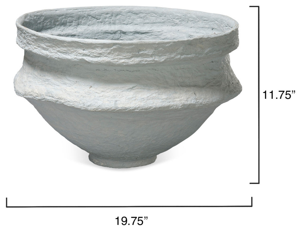 Landscape Cotton Mache Large Bowl, Blue