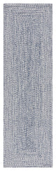 Safavieh Braided BRA201 Rug Machine-Washable, Dark Blue/Ivory, 2'3"x14'