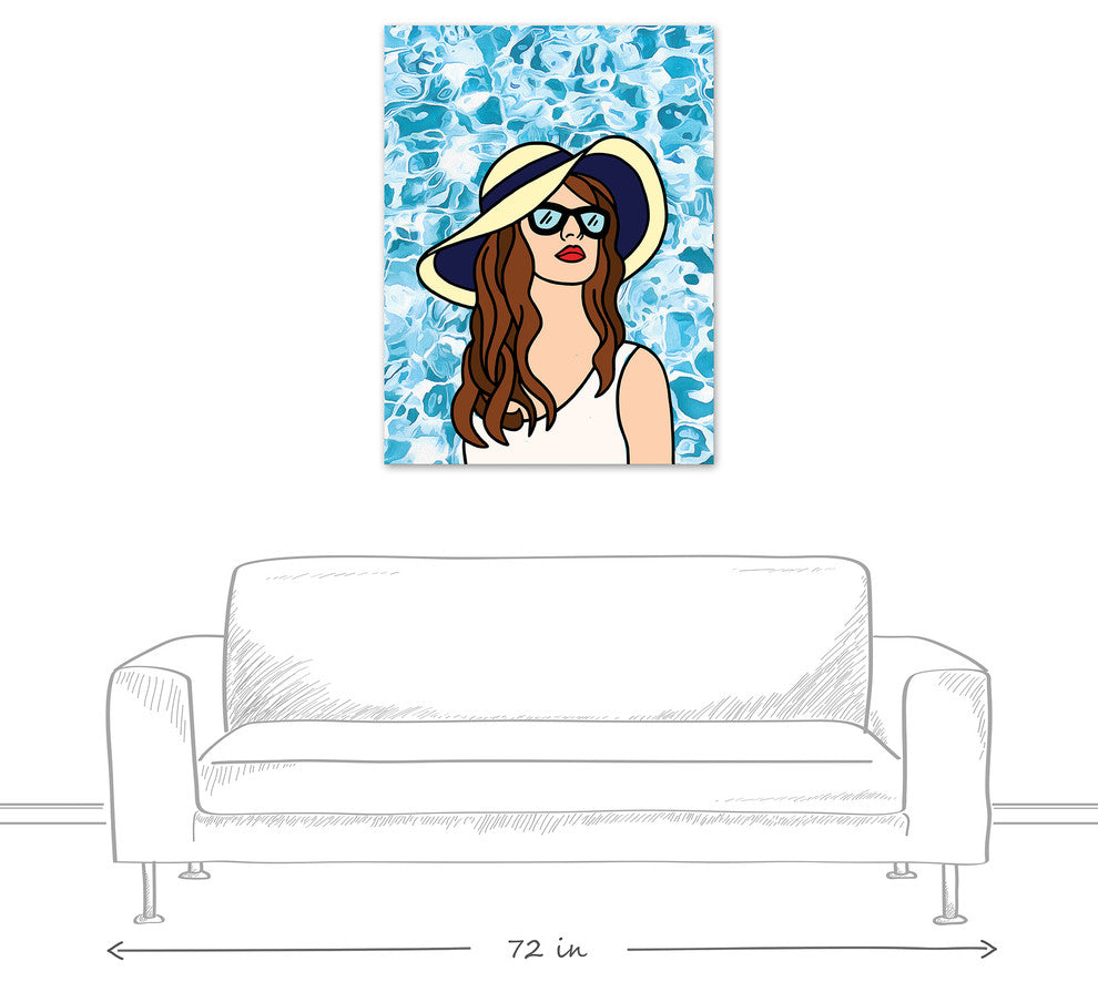 Woman At The Pool 30x40 Canvas Wall Art