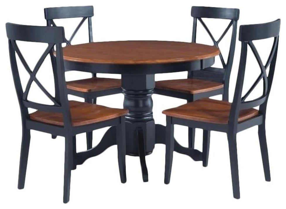 Homestyles Bishop Wood 5 Piece Dining Set in Black