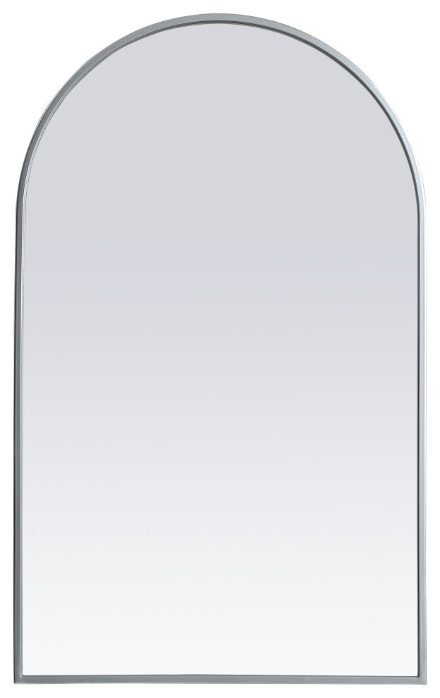 Metal Frame Arch Mirror 22X36 Inch, Silver