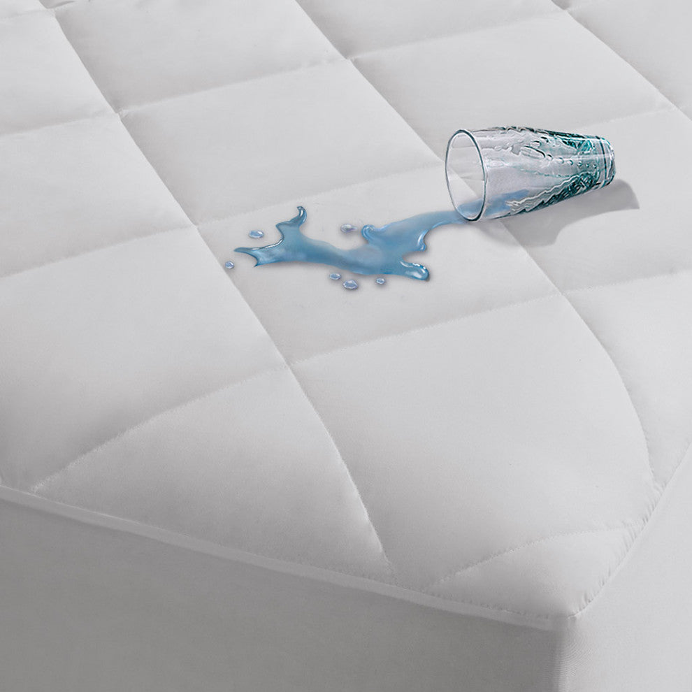 Sleep Philosophy Microfiber HeiQ Smart Temp Treament Waterproof Mattress Pad, Fu