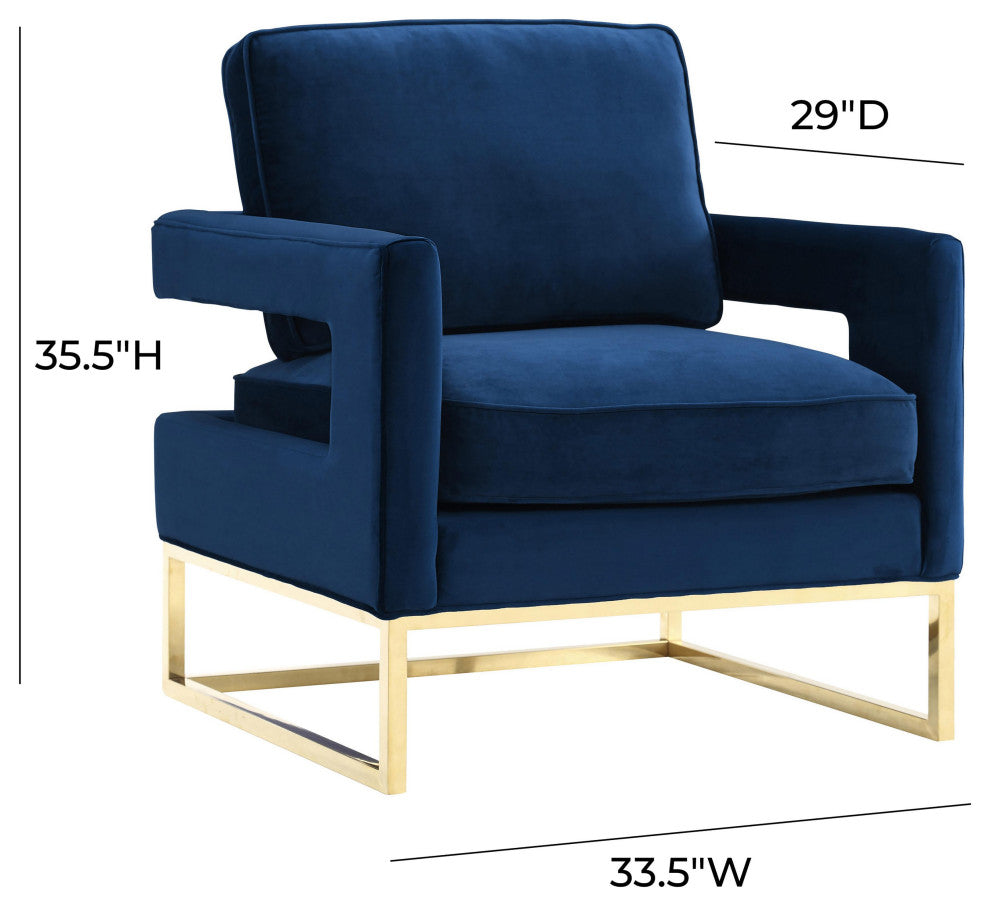 Avery Navy Velvet Chair