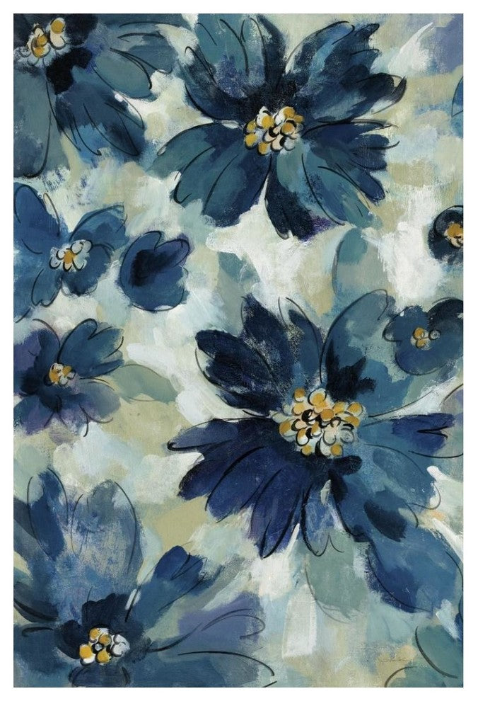 "Inky Floral I Crop" Digital Paper Print by Silvia Vassileva, 34"x50"