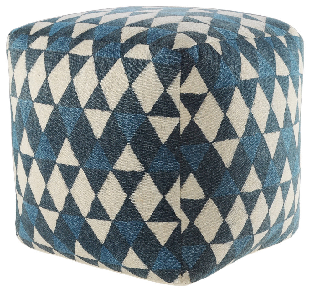 Modern Diamond and Triangle Geometric Pouf