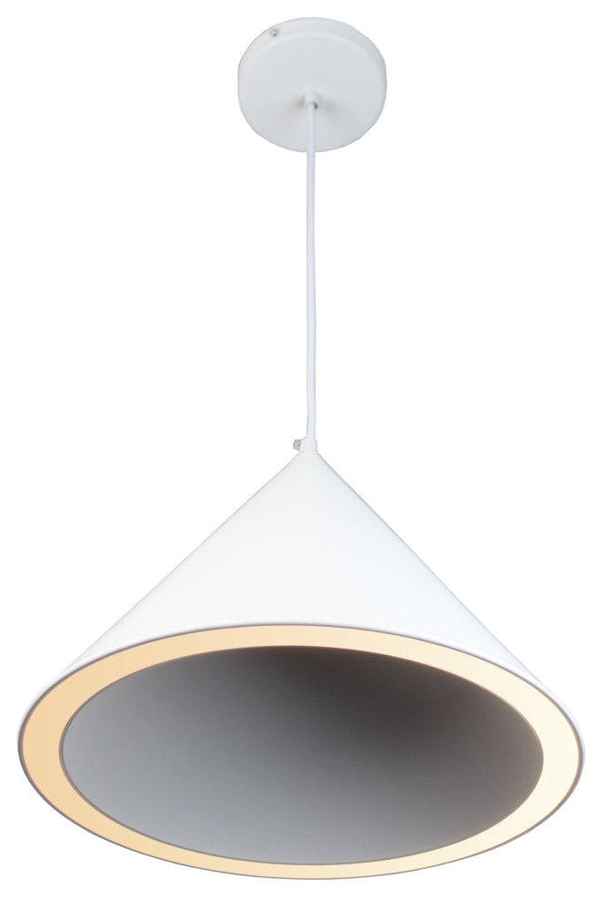 Itayetzi LED 12W Cone Pendant, White