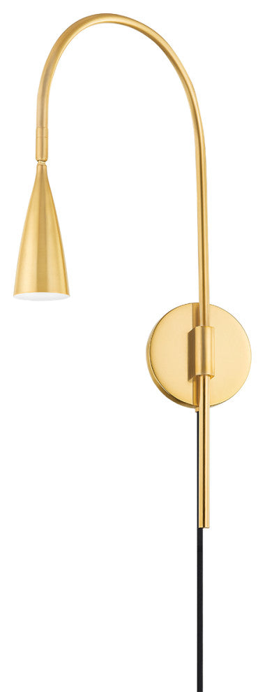 1 Light Portable Sconce, Aged Brass