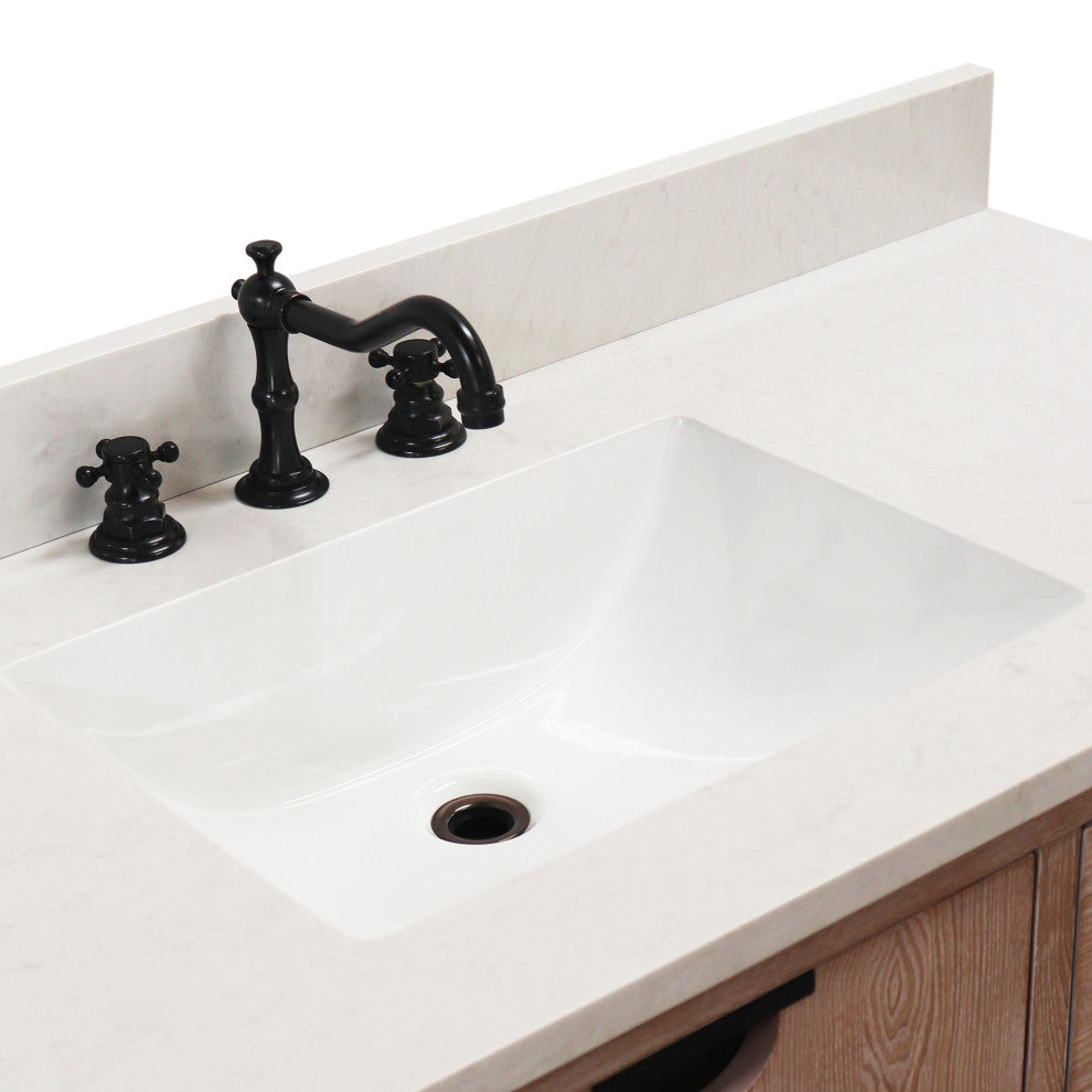 49" Single Sink Vanity, Weathered Neutral With Engineered Stone Top