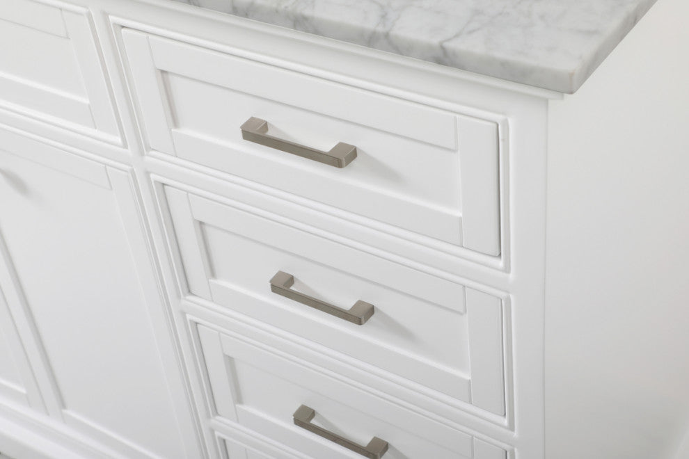 Amber Single Bathroom Vanity, Blue, White, 60"