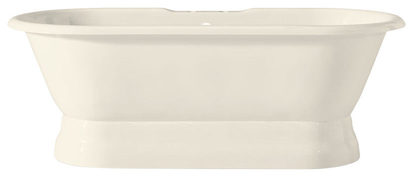 Cheviot Products Regal Cast Iron Bathtub With Pedestal Base and Faucet Holes