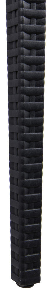 Leisuremod Weave Mace Indoor Outdoor Patio Chair, Set of 2, Black