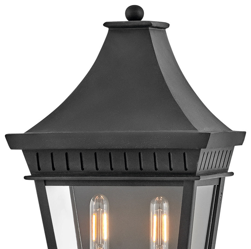 Hinkley Chapel Hill Medium Wall Mount Lantern, Museum Black