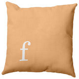 18"x18" Modern Monogram Decorative Throw Pillow, Pale Gold