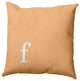 18"x18" Modern Monogram Decorative Throw Pillow, Pale Gold
