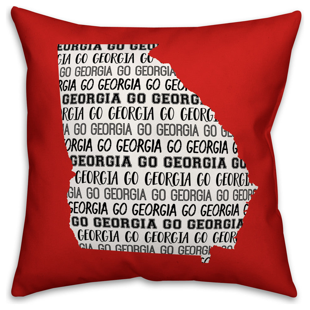 Red Georgia Go Team 16x16 Spun Poly Pillow