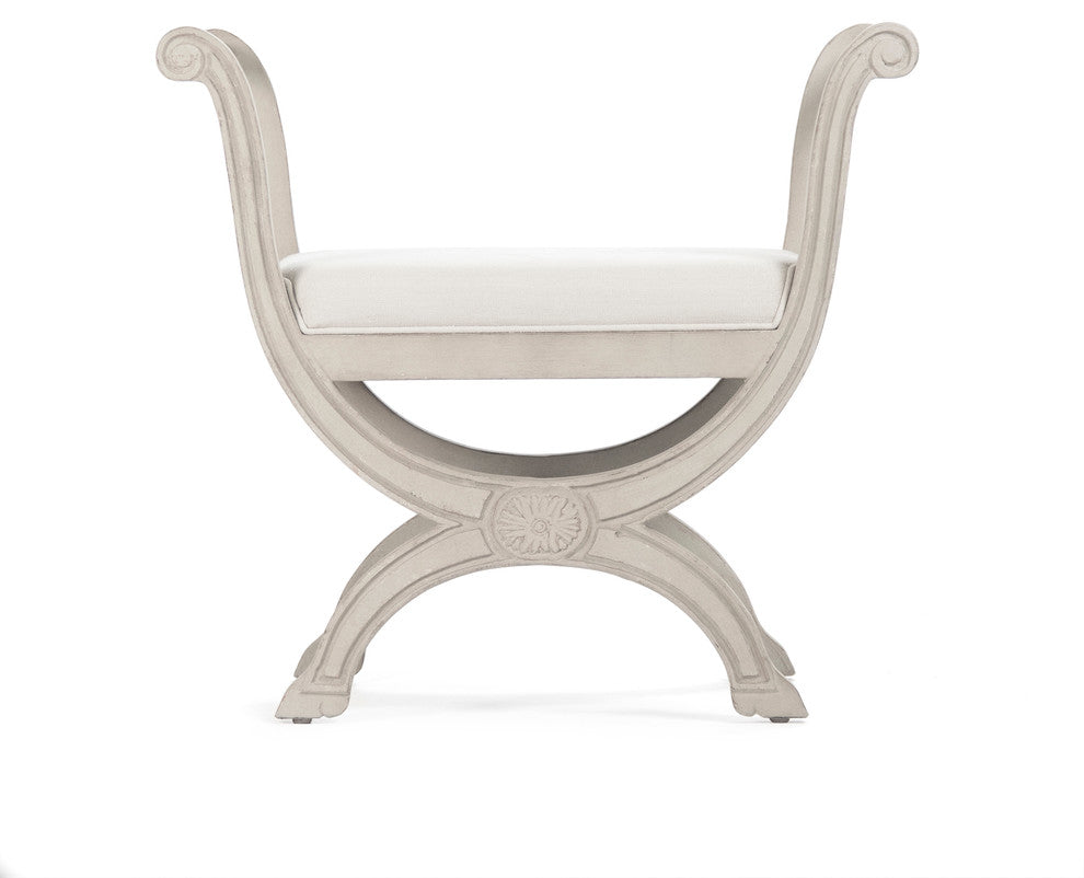 Beatrice Stool, Off-White Linen