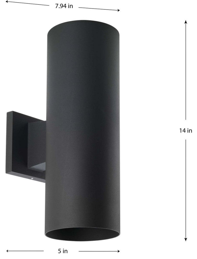 Outdoor 5" Round Cast Aluminum Cylinder Wall Lantern Black Wall Light