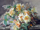 Flowers Yellow Roses and Lilac Mural Kitchen Bathroom Backsplash, 6"x8", Matte