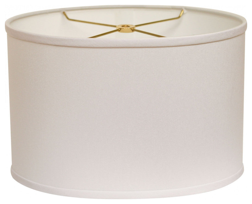 16" White Throwback Oval No Slub Lampshade