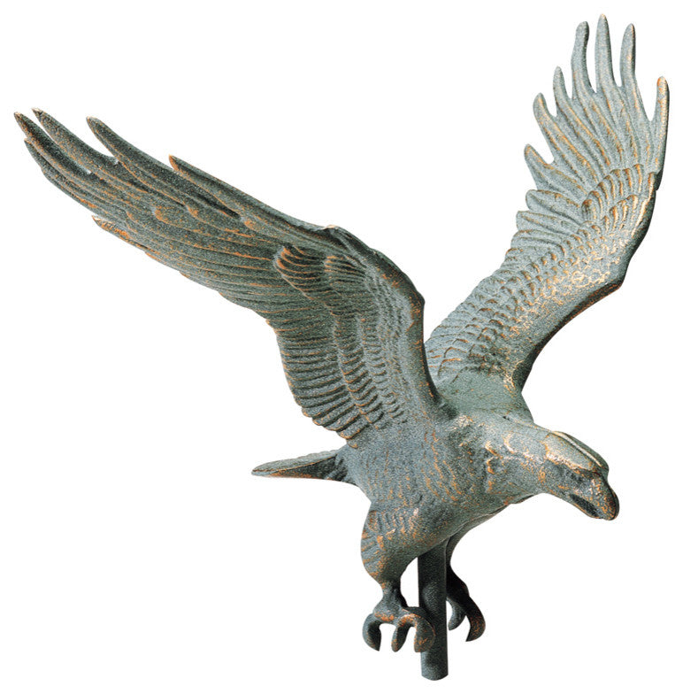 30" Full-Bodied Eagle Weathervane, Verdigris
