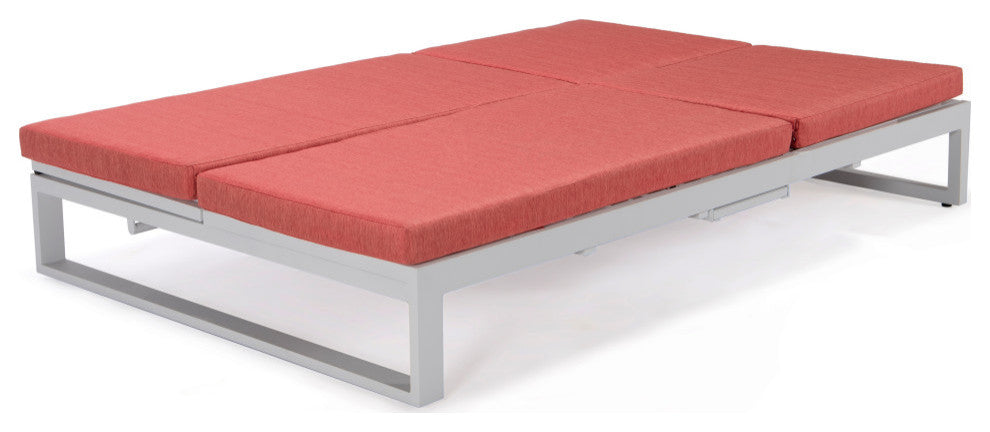 LeisureMod CLW-82R Chelsea Convertible Lounge Reclining Double Chaise Cushions