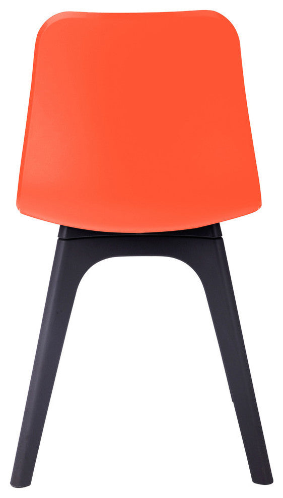 Hebe Series Shell Side Chairs Molded Seat With Leg, Set of 2, Orange