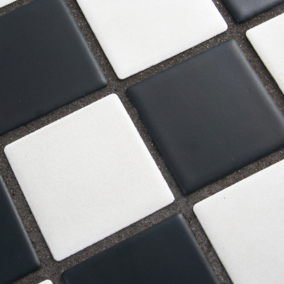 Squire Quad Matte Checkerboard Porcelain Floor and Wall Tile