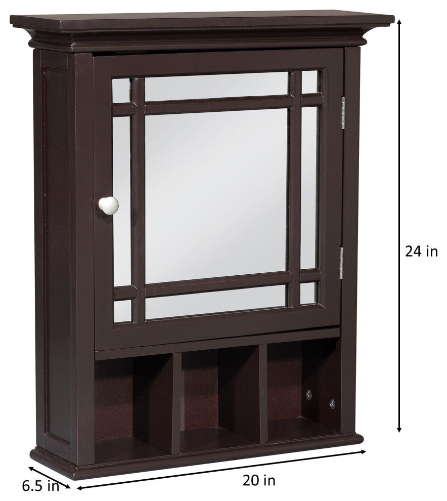 Wooden Medicine Cabinet with Mirrored Door