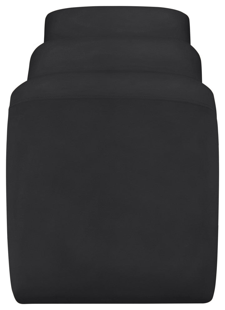 Willow Upholstered Bench, Black, Vegan Leather