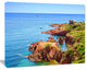 Esterel Rocks Beach Coast, Landscape Canvas Art Print, 20"x12"