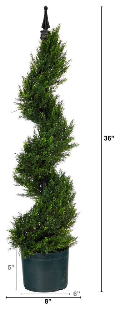3'' Cypress Spiral Topiary Artificial Tree