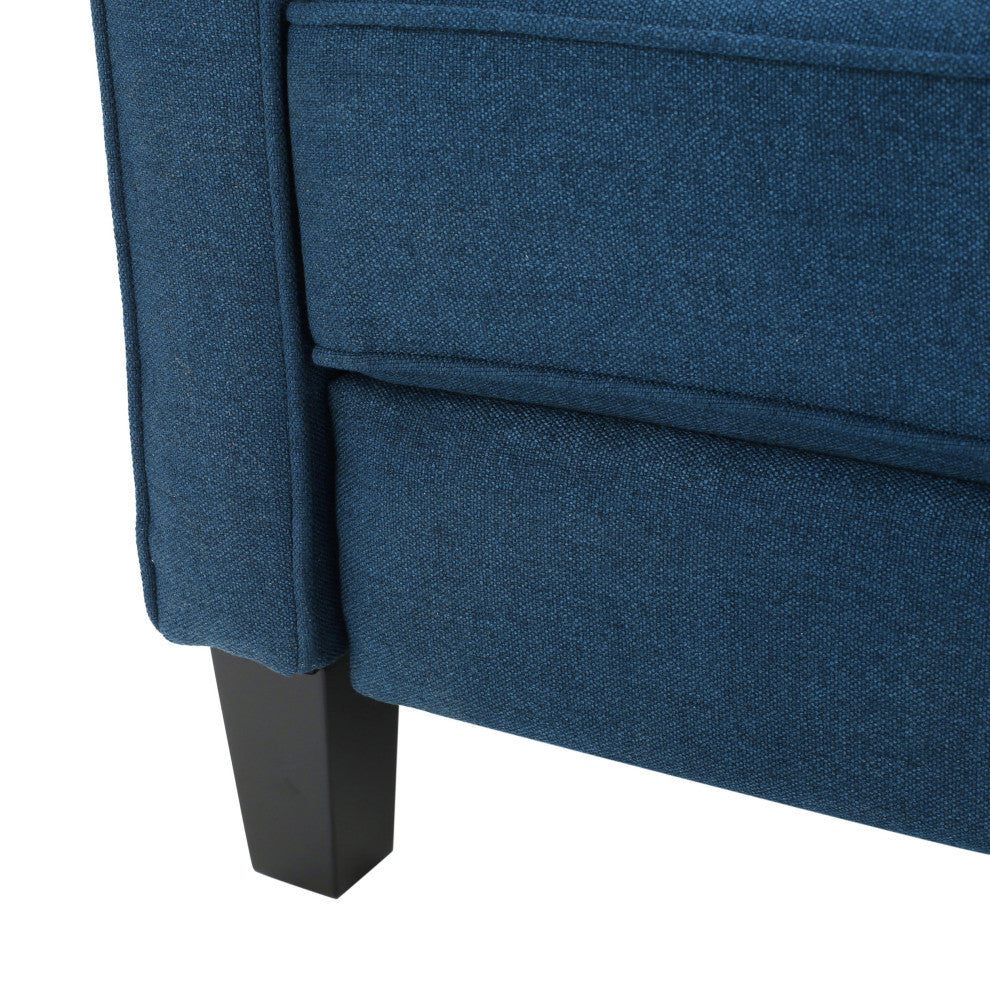 Susan Fabric Recliner, Set of 2, Navy Blue and Dark Brown