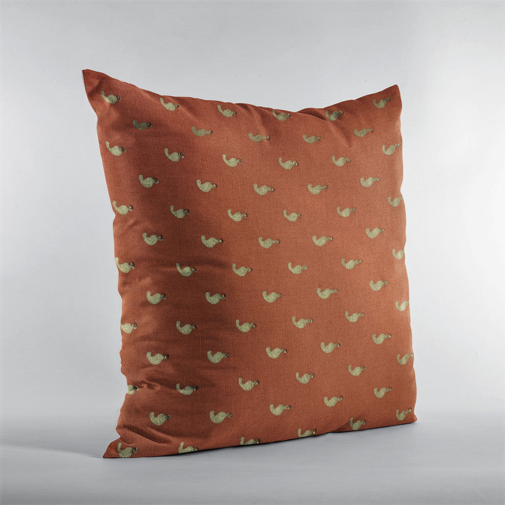 Plutus Red Beaded Motif Luxury Throw Pillow, 20"x30"
