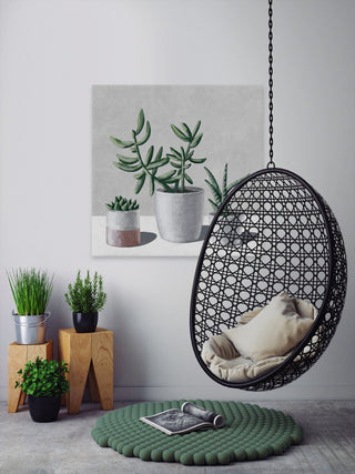 "Succulents, Bloom" Painting Print on Wrapped Canvas