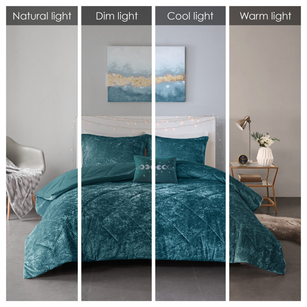 Intelligent Design Felicia Crushed Velvet 4-Piece Comforter Set