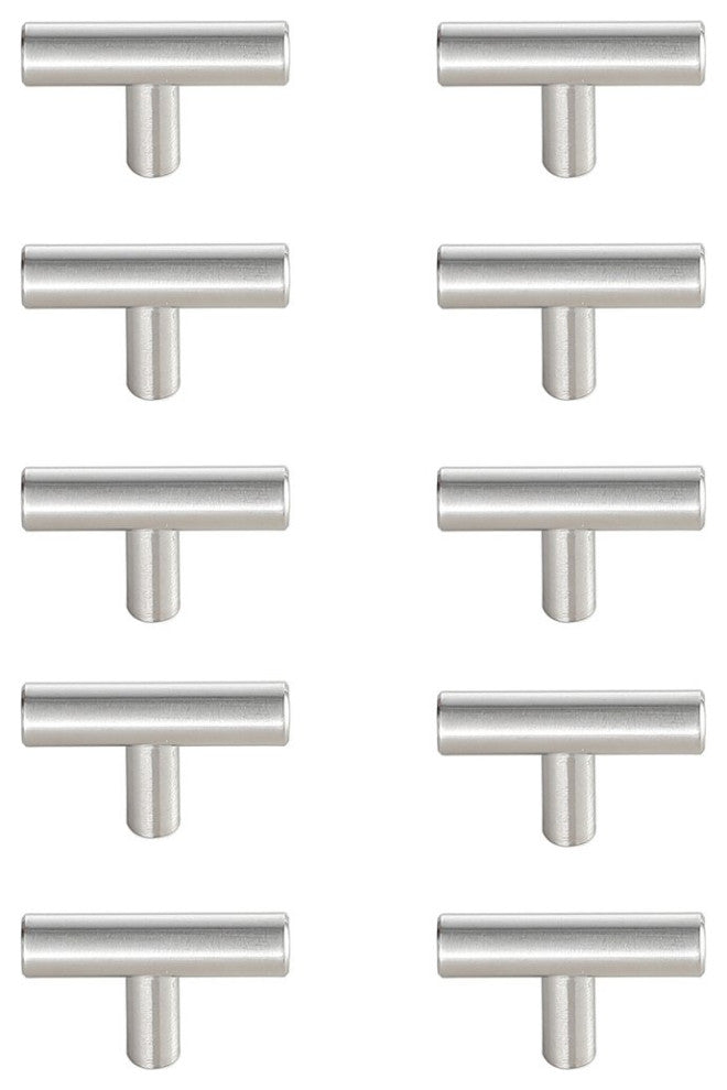 Elegant Decor PL400-1-NK-10PK Quinn Brushed Nickel T Pull Multipack, Set of 10