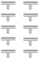 Elegant Decor PL400-1-NK-10PK Quinn Brushed Nickel T Pull Multipack, Set of 10