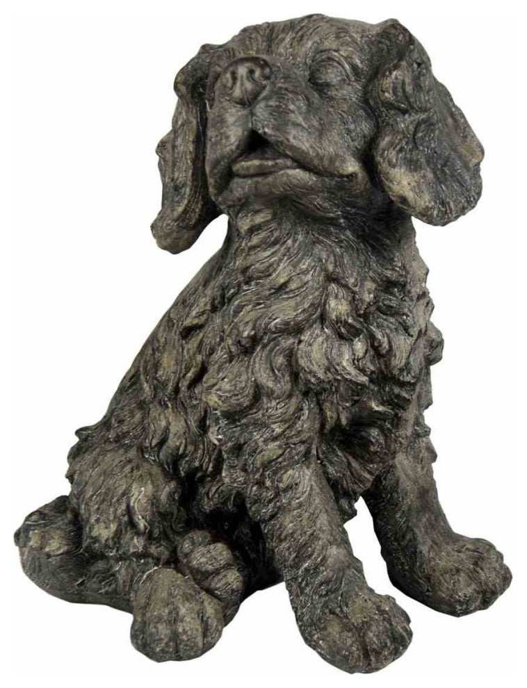 15" Rustic Barking Dog Indoor Outdoor Statue